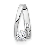 A Diamond Semi-mount Peg Slide Charm Pendant in Real 14k White Gold