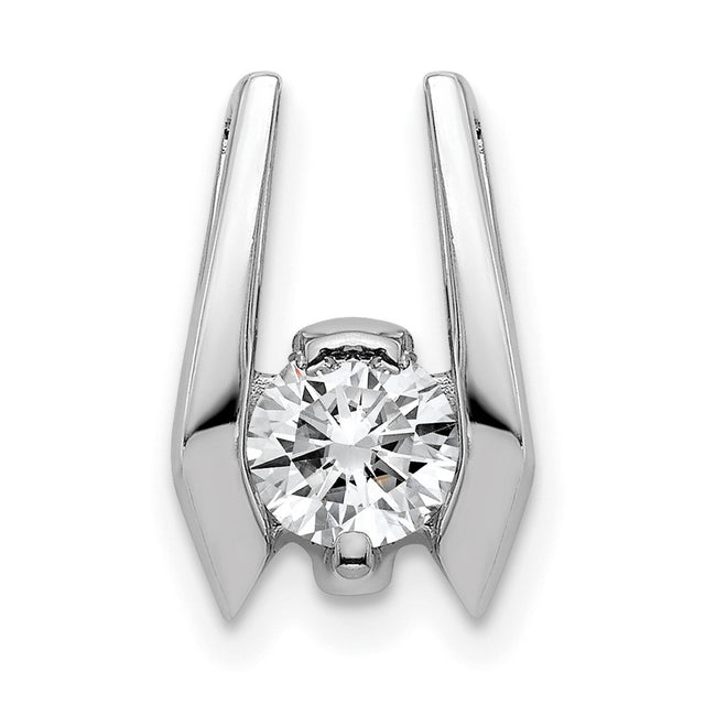 4.75mm A Diamond Slide Charm Pendant in Real 14k White Gold