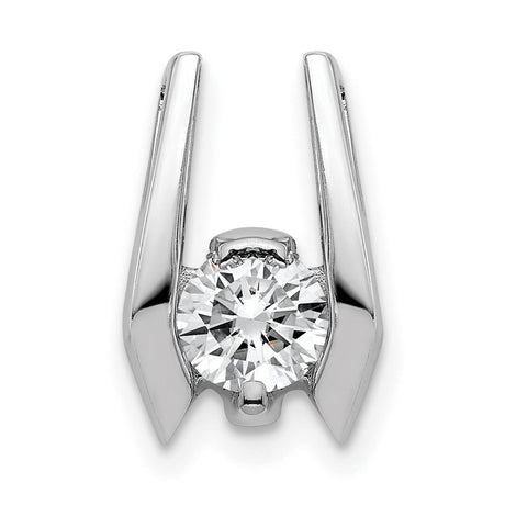 4.75mm AA Diamond Slide Charm Pendant in Real 14k White Gold