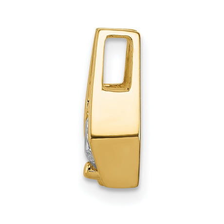 14k Yellow Gold Pendant with Round-Cut Diamond in Solitaire V-Prong Setting for Women