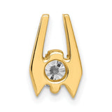 14k Yellow Gold Pendant with Round-Cut Diamond in Solitaire V-Prong Setting for Women