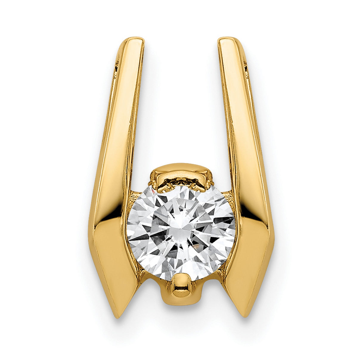 4.75mm AAA Diamond Slide Charm Pendant in Real 14k Yellow Gold