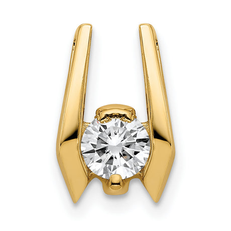 4.75mm AAA Diamond Slide Charm Pendant in Real 14k Yellow Gold