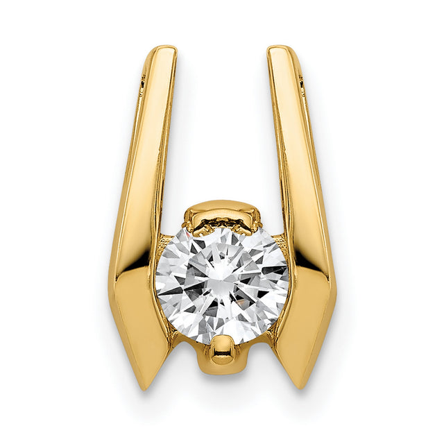 4.75mm AAA Diamond Slide Charm Pendant in Real 14k Yellow Gold