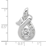 AA Diamond Semi-mount Peg Slide Charm Pendant in Real 14k White Gold