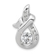 AAA Diamond Semi-mount Peg Slide Charm Pendant in Real 14k White Gold