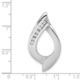Holds 7-1.9mm stones AA Diamond Slide Charm Pendant in Real 14k White Gold