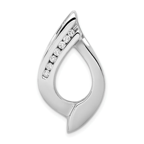 Holds 7-1.9mm stones AA Diamond Slide Charm Pendant in Real 14k White Gold