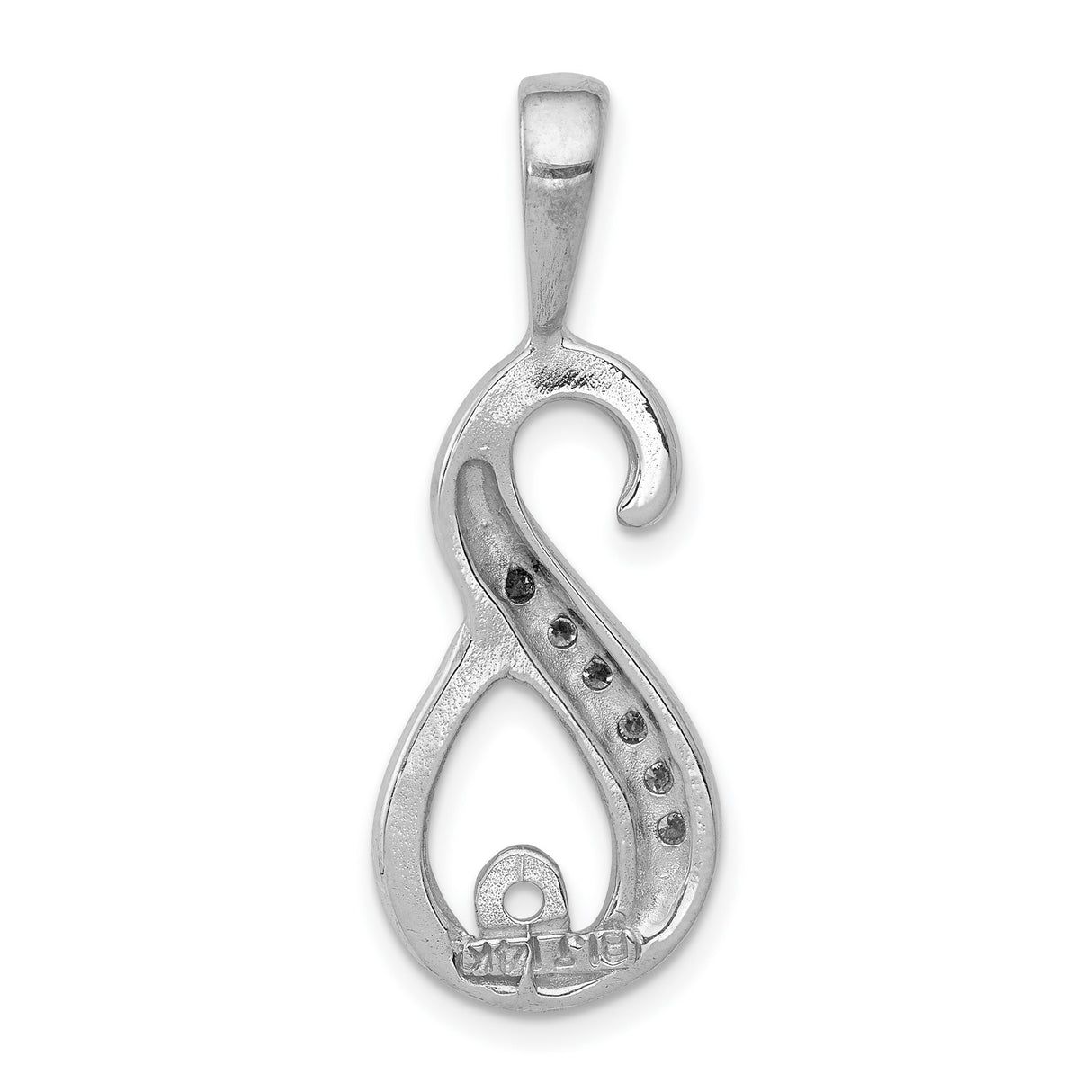 6-1.9mm AAA Diamond Semi-mount Peg Slide Charm Pendant in Real 14k White Gold
