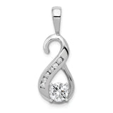 6-1.9mm VS Diamond Semi-mount Peg Slide Charm Pendant in Real 14k White Gold