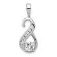 A Diamond Semi-mount Peg Slide Charm Pendant in Real 14k White Gold
