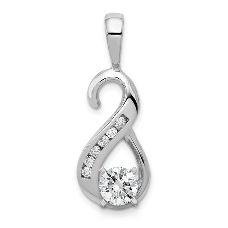 A Diamond Semi-mount Peg Slide Charm Pendant in Real 14k White Gold