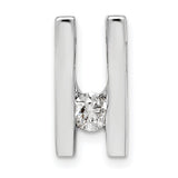 AA Diamond slide Charm Pendant in Real 14k White Gold
