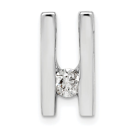 A 4.1mm Diamond Slide Charm Pendant in Real 14k White Gold