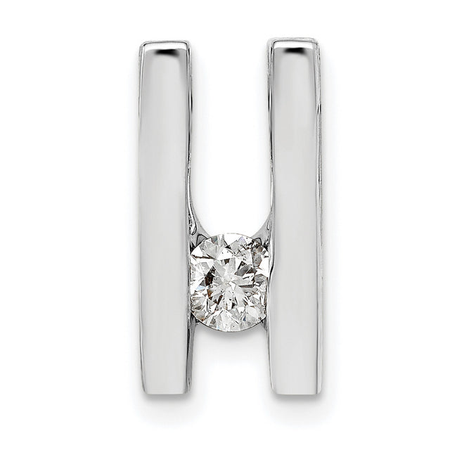 A 4.1mm Diamond Slide Charm Pendant in Real 14k White Gold