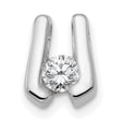 AA 3.75mm Diamond Slide Charm Pendant in Real 14k White Gold