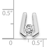 VS 4.5mm Diamond Slide Charm Pendant in Real 14k White Gold