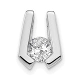 AA 4.5mm Diamond Slide Charm Pendant in Real 14k White Gold