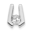 AAA 4.5mm Diamond Slide Charm Pendant in Real 14k White Gold