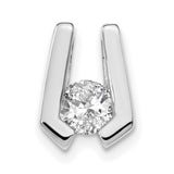 AAA 4.5mm Diamond Slide Charm Pendant in Real 14k White Gold