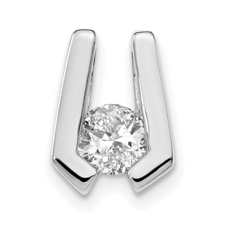 VS 4.5mm Diamond Slide Charm Pendant in Real 14k White Gold
