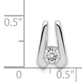AA 4mm Diamond Slide Charm Pendant in Real 14k White Gold