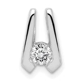 AAA 4mm Diamond Slide Charm Pendant in Real 14k White Gold