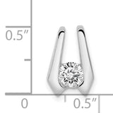 AA 4.5mm Diamond Slide Charm Pendant in Real 14k White Gold