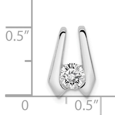 AA 4.5mm Diamond Slide Charm Pendant in Real 14k White Gold