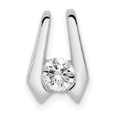 AA 4.5mm Diamond Slide Charm Pendant in Real 14k White Gold