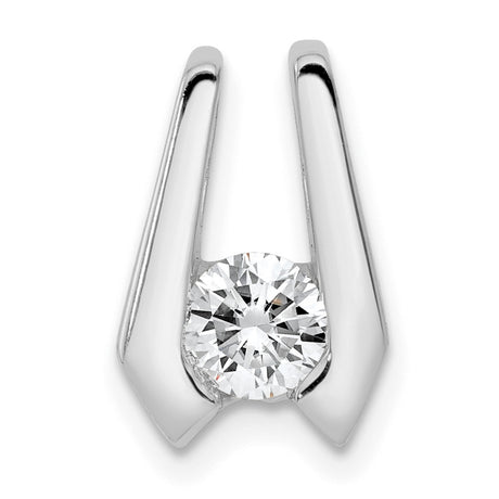 AA 4.5mm Diamond Slide Charm Pendant in Real 14k White Gold