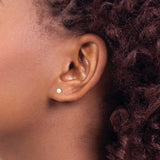 14k White Gold Stud Earrings with Cultured Freshwater Pearls, Classic Minimalist Style