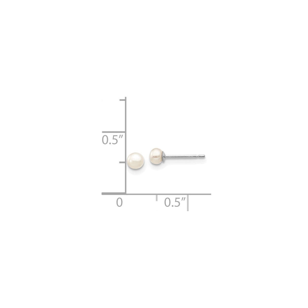 14k White Gold Stud Earrings with Cultured Freshwater Pearls, Classic Minimalist Style