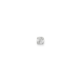 14k White Gold Diamond Stud Earrings, Round Cut Solitaire in Four Prong Setting