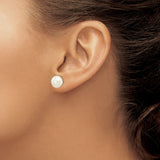 14k White Gold Stud Earrings with Freshwater Cultured Pearls, Classic Bridal Style