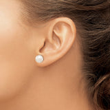 14k White Gold Stud Earrings with Cultured Pearls, Classic Bridal Jewelry for Women