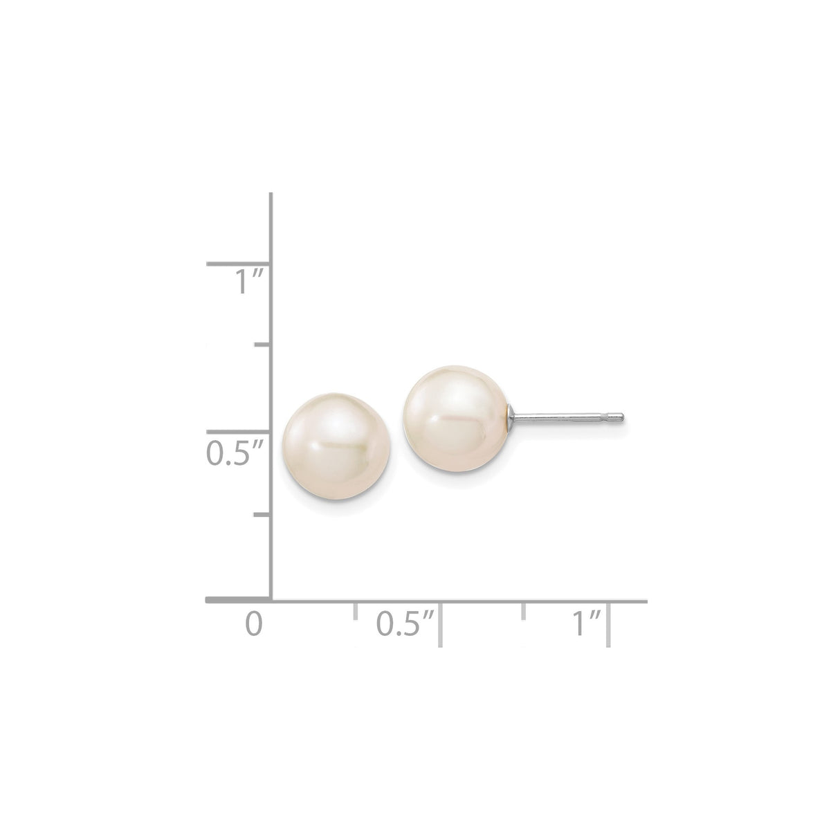 14k White Gold Stud Earrings with Cultured Pearls, Classic Bridal Jewelry for Women