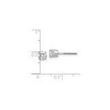 14k White Gold Diamond Solitaire Stud Earring, Round Cut, Classic Four-Prong Setting