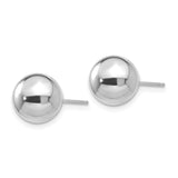 14k White Gold Ball Stud Earrings, Polished Finish, Classic Minimalist Design for Women