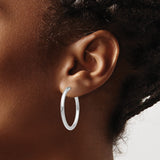 14k White Gold Polished Hoop Earrings for Everyday Wear