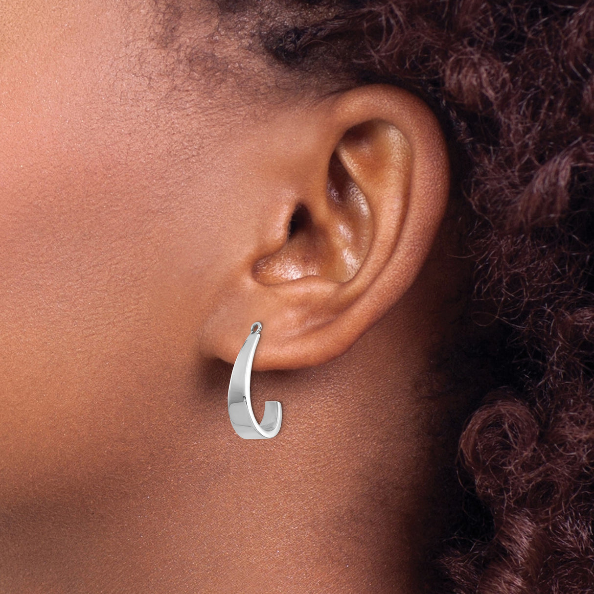 14k White Gold Fish Hook Pendant, Hawaiian Polynesian Symbol of Strength and Protection