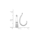 14k White Gold Fish Hook Pendant, Hawaiian Polynesian Symbol of Strength and Protection