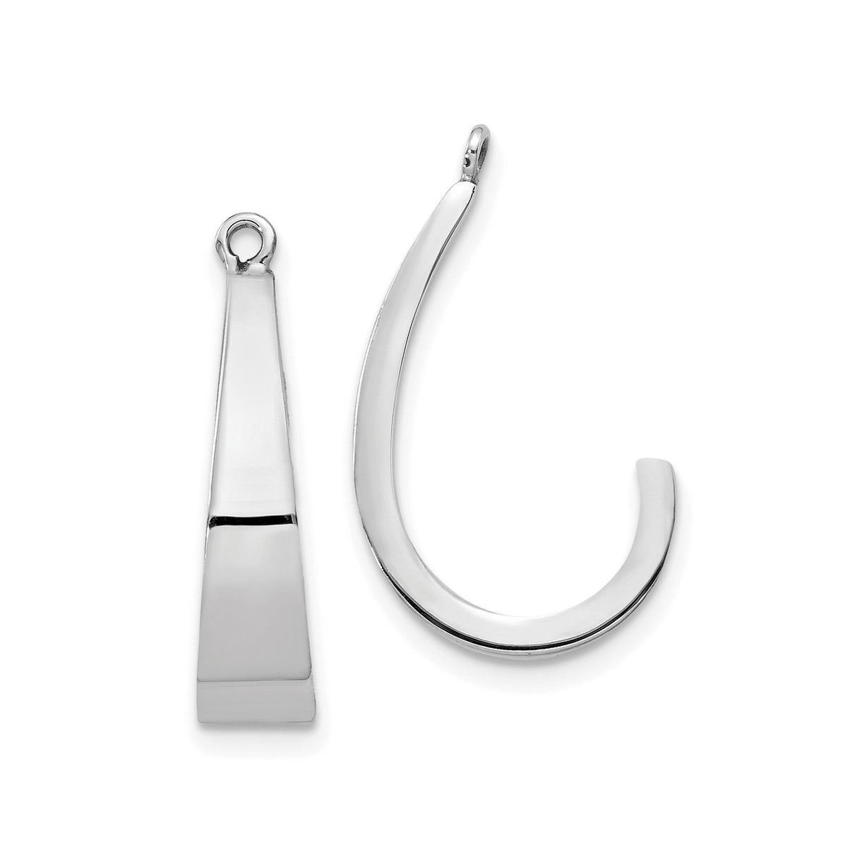 14k White Gold Fish Hook Pendant, Hawaiian Polynesian Symbol of Strength and Protection