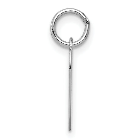 14k White Gold Heart Pendant Charm with Polished Finish and Engravable Surface
