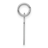 14k White Gold Heart Pendant Charm with Polished Engraving Surface, Minimalist Romantic Jewelry