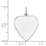 14k White Gold Heart Pendant, Polished Charm with Smooth Finish, Minimalist Jewelry for Women