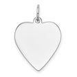 14k White Gold Heart Pendant, Polished Charm with Smooth Finish, Minimalist Jewelry for Women