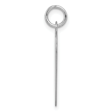 14k White Gold Heart Pendant, Polished Engraving Charm with Smooth Finish for Women