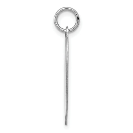 14k White Gold Heart Pendant, Engravable Polished Charm, Minimalist Romantic Design for Women