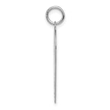 14k White Gold Heart Pendant, Polished Minimalist Charm for Women